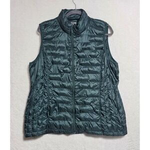 32 Degrees Heat Mens XXL Forest Green Puffer Vest Lightweight Down Blend Quilted